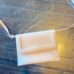 Light pink small purse with long strap